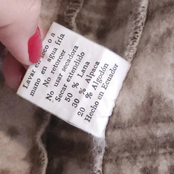 Vintage Alpaca Wool Unique Brown and Cream Jacket XS Bohochic Unique - Picture 4 of 8